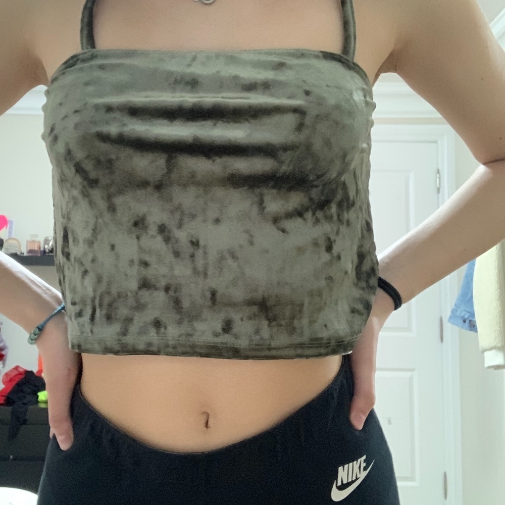 green crop top